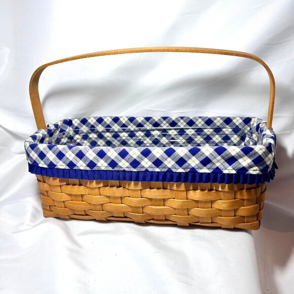 Longaberger Other - Longaberger 2003- Blue Ribbon Collection Canning Basket-Blue/White/Plastic-Plaid